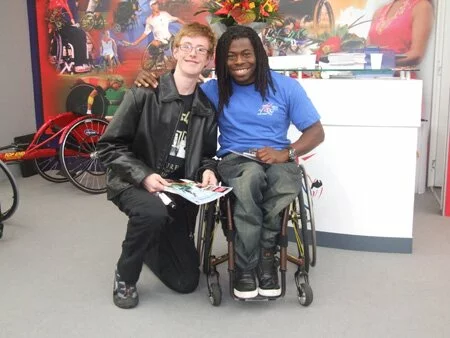 Me with Ade Adepitan at the Ready Willing and Mobile presentation 2009